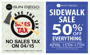 sun diego no tax sidewalk sale