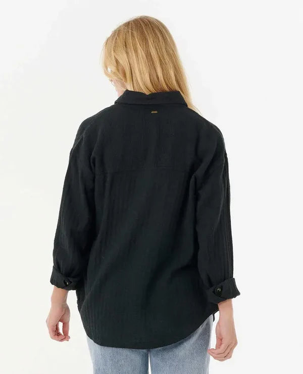 Rip Curl Oceanic Textured Shacket - Washed Black 8264 - Sun Diego Boardshop