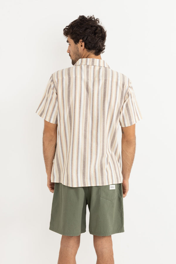 Rhythm Vacation Stripe Short Sleeve Shirt - Tobacco - Sun Diego Boardshop