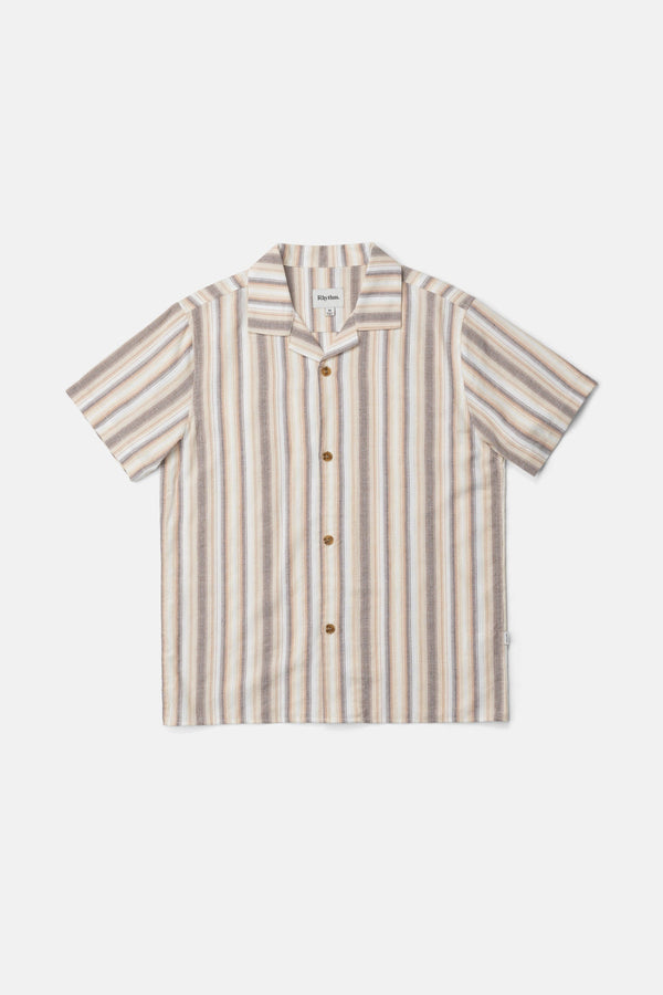 Rhythm Vacation Stripe Short Sleeve Shirt - Tobacco - Sun Diego Boardshop