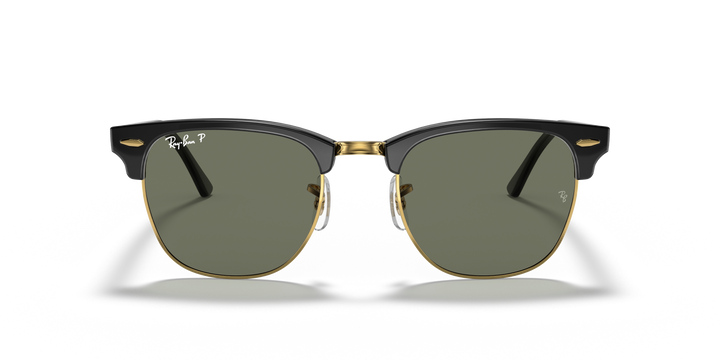 Ray Ban CLUBMASTER CLASSIC Sunglasses - BLACK CRYSTAL GREEN POLAR - Sun Diego Boardshop