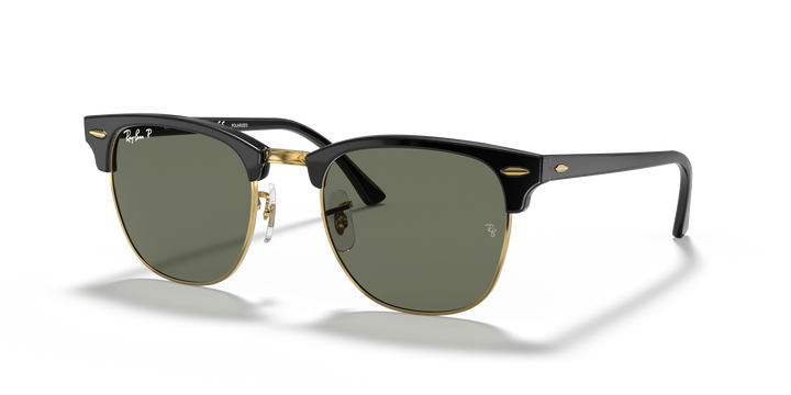 Ray Ban CLUBMASTER CLASSIC Sunglasses - BLACK CRYSTAL GREEN POLAR - Sun Diego Boardshop