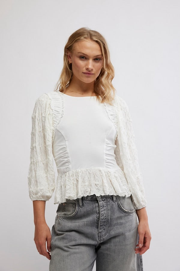 Free People Olivia Top - OPTIC WHITE Free People Olivia Top - OPTIC WHITE