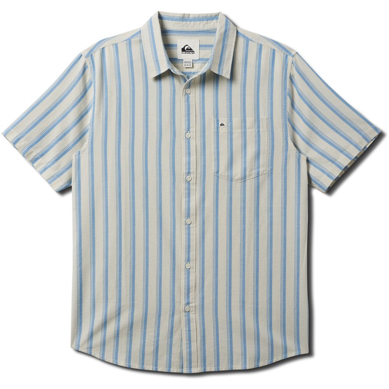 Quiksilver Oxford Stripe Classic Short Sleeve Shirt - NIAGARA - Sun Diego Boardshop