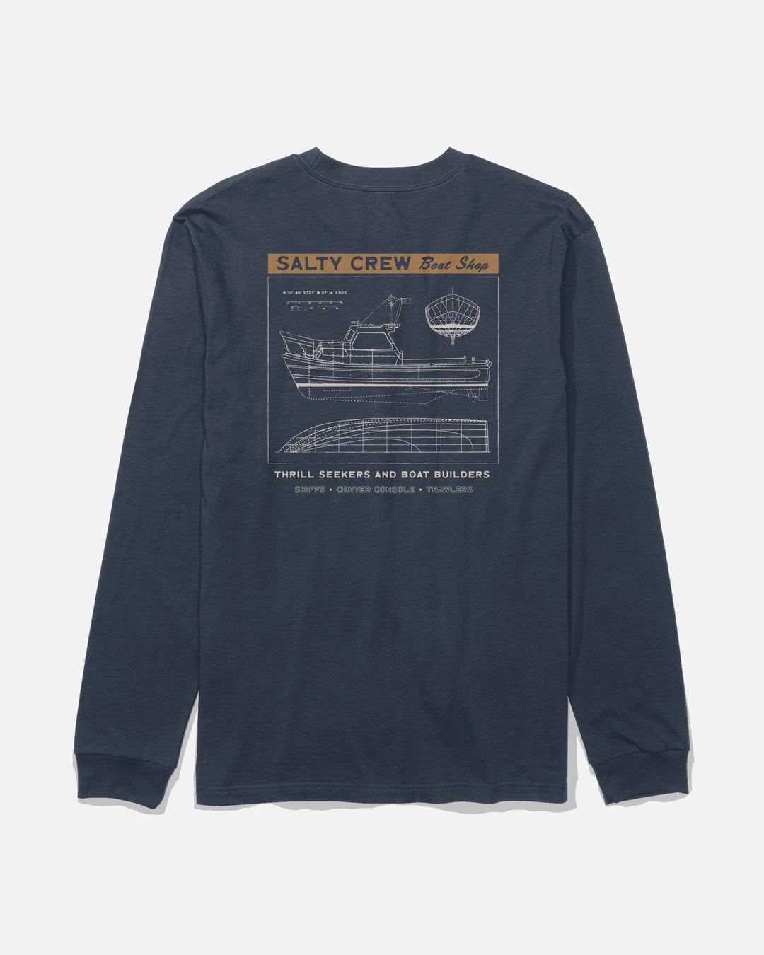 Salty Crew Boat Shop Long Sleeve Tee - Navy - Sun Diego Boardshop