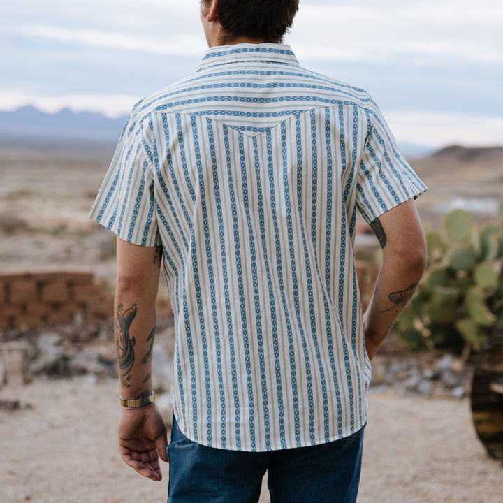 Sendero Serape Pearl Snap Short Sleeve - TEAL - Sun Diego Boardshop