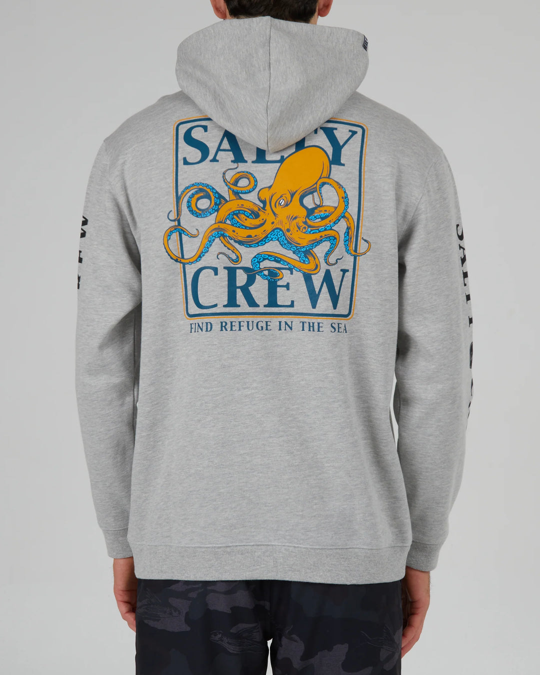 Salty Crew Ink Slinger Grey Heather Hood Fleece - GREY HEATHER - Sun Diego Boardshop