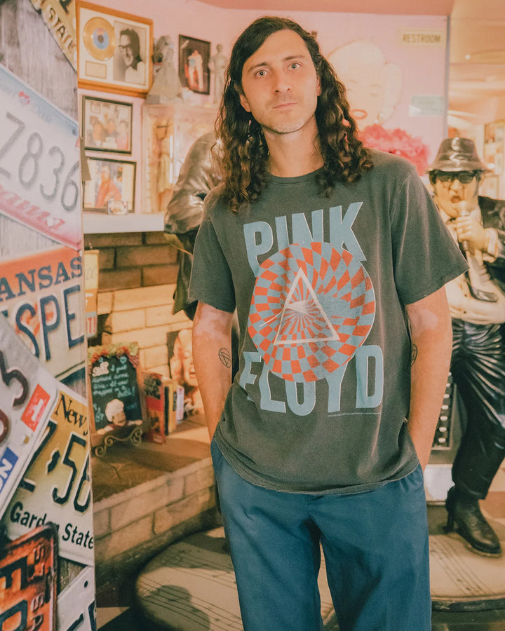 Junk Food Pink Floyd Circle Pattern Tee - VINTAGE BLACK - Sun Diego Boardshop