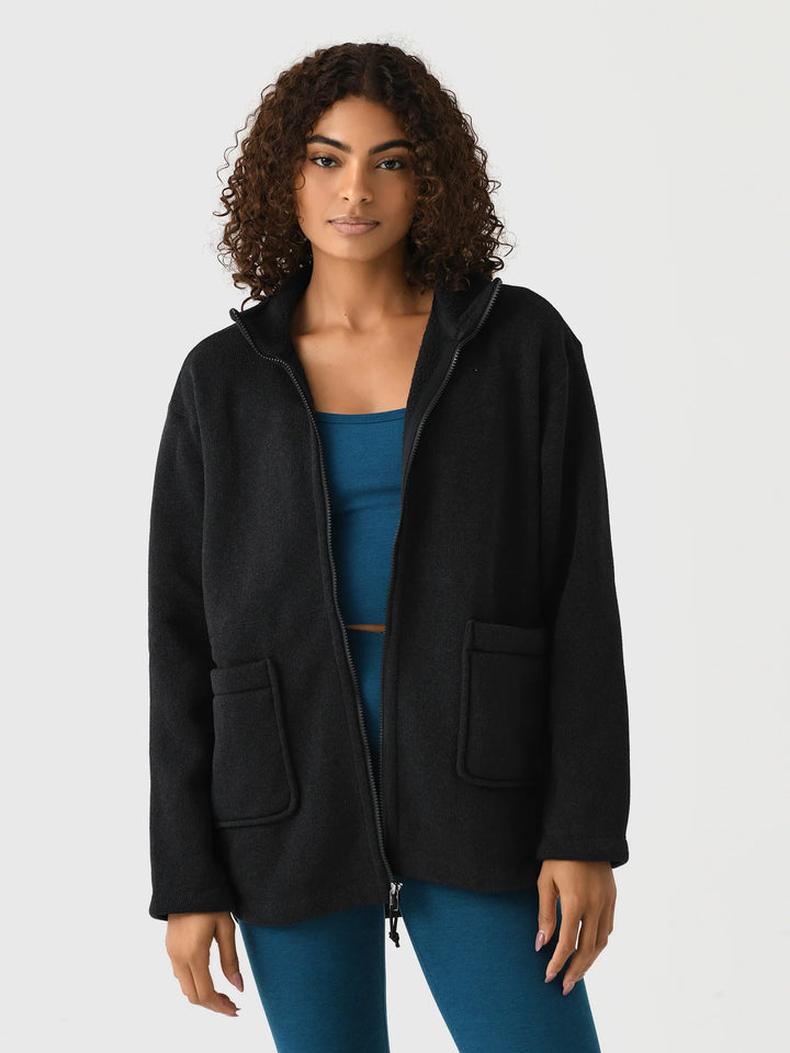 Patagonia Women's Better Sweater Oversized Fleece Coat - BLACK - Sun Diego Boardshop