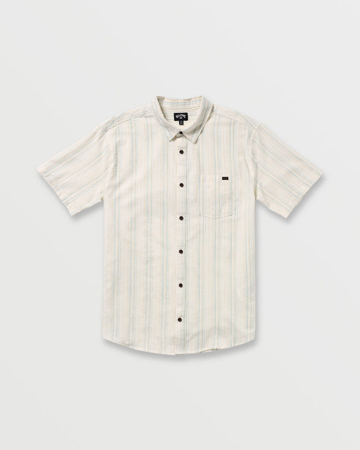 Billabong All Day Stripe Short Sleeve Shirt - Off White - Sun Diego Boardshop