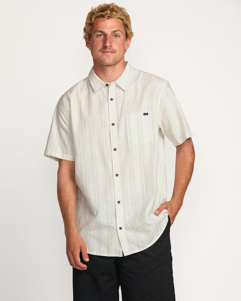 Billabong All Day Stripe Short Sleeve Shirt - Off White - Sun Diego Boardshop