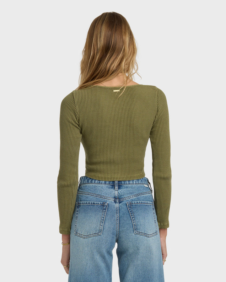 Billabong Paxton Long Sleeve Top - Military Olive - Sun Diego Boardshop