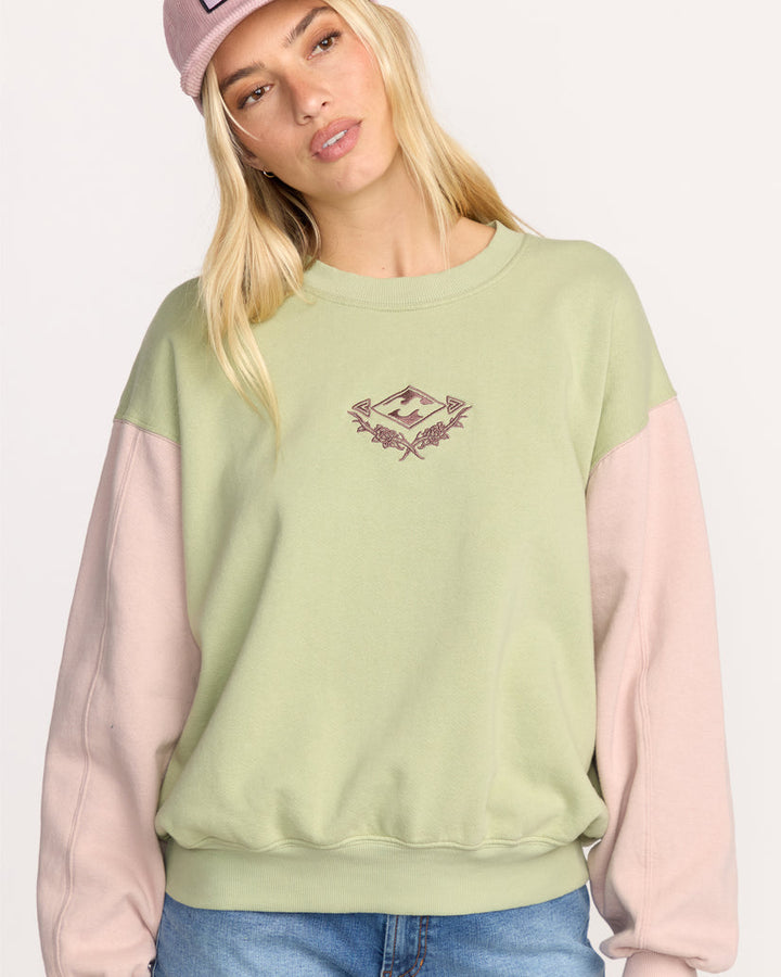 Billabong The Original Vibes Kendal Crewneck Sweatshirt - Pistachio Gfm0 - Sun Diego Boardshop