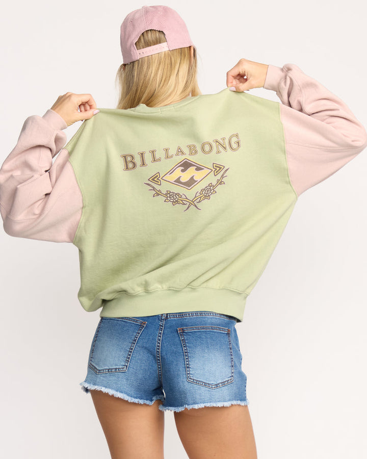 Billabong The Original Vibes Kendal Crewneck Sweatshirt - Pistachio Gfm0 - Sun Diego Boardshop