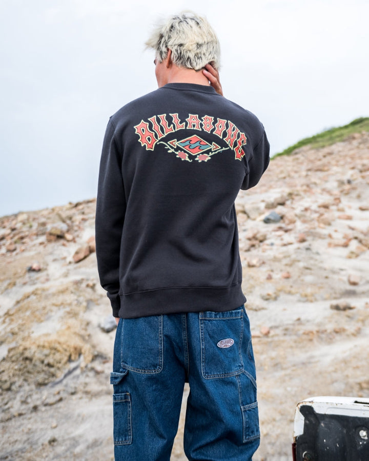 Billabong Short Sands Crewneck Sweatshirt - Washed Black - Sun Diego Boardshop