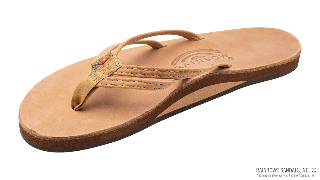 RAINBOW SANDALS The Sandpiper - Luxury Leather Single Layer Arch Support with 1/3" Double Narrow Strap- BUCKSKIN - Sun Diego Boardshop