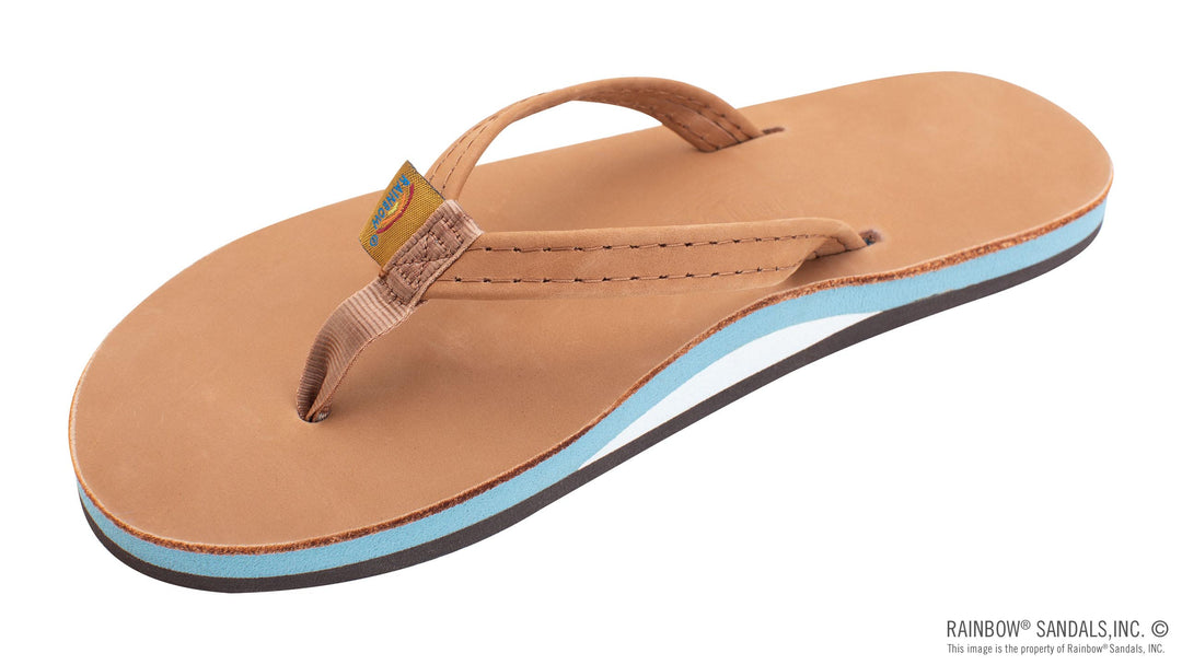Rainbow Sandals Premier Leather Sandals - TAN-LT BLUE - Sun Diego Boardshop
