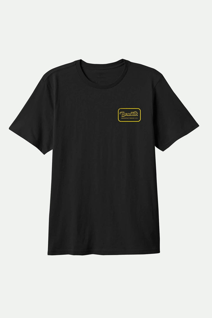 Brixton Grade Standard T-Shirt - Black/Dark Yellow - Sun Diego Boardshop