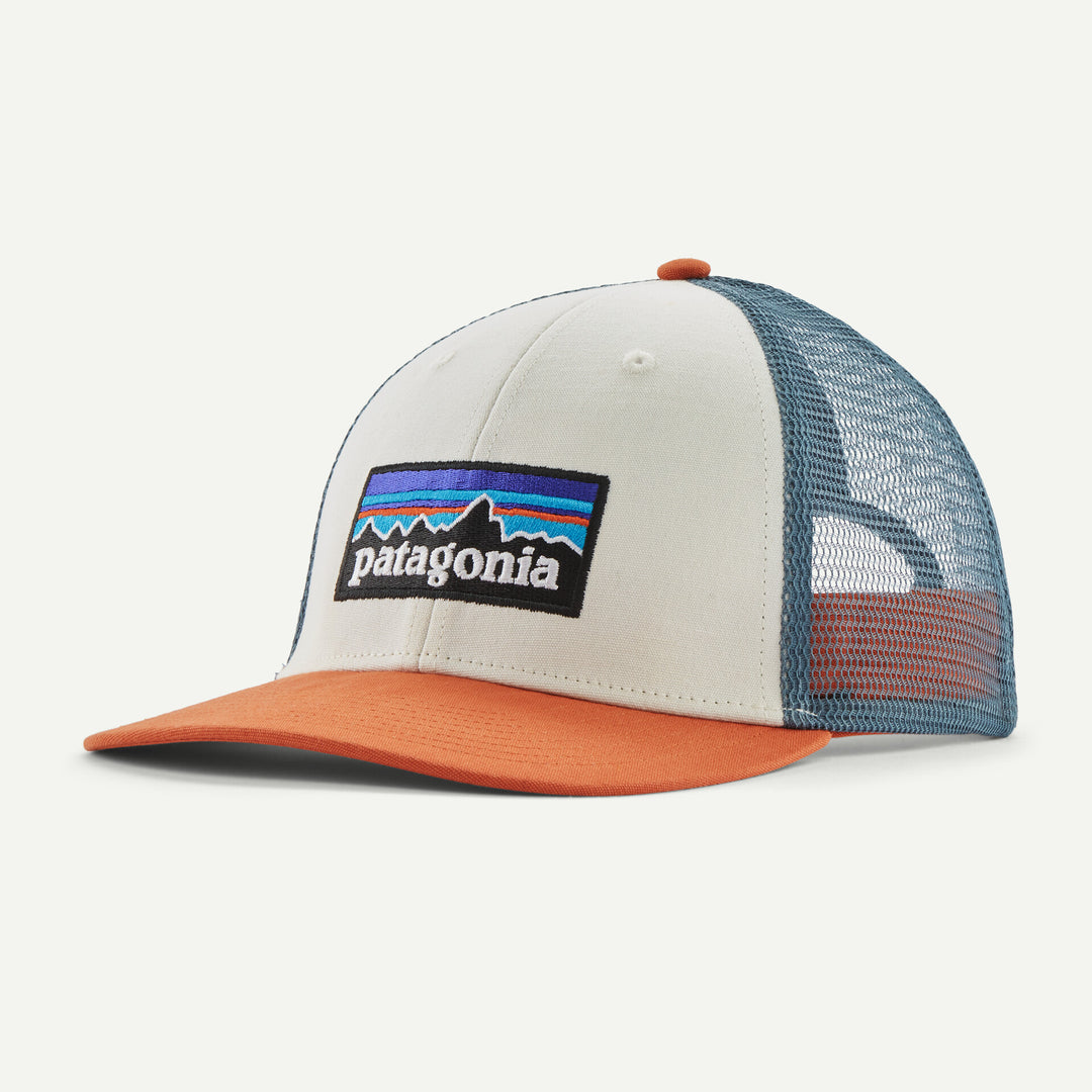 Patagonia P-6 Logo LoPro Trucker Hat - WHITE/REDTAIL RUST - Sun Diego Boardshop
