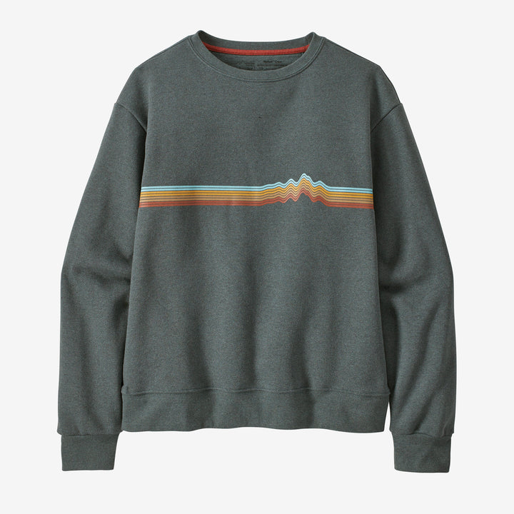 Patagonia Women's Ridge Rise Stripe Uprisal Crew Sweatshirt - Nouveau Green - Sun Diego Boardshop