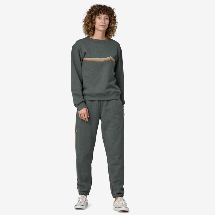 Patagonia Women's Ridge Rise Stripe Uprisal Crew Sweatshirt - Nouveau Green - Sun Diego Boardshop