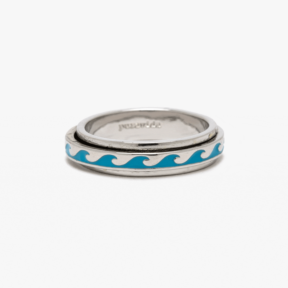 Pura Vida Enamel Wave Fidget Ring - SILVER - Sun Diego Boardshop