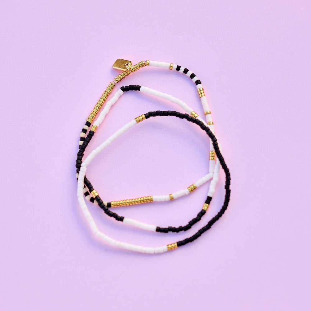 Pura Vida Bracelets Stretch Bracelet Set of 3 - MONOCHROME - Sun Diego Boardshop