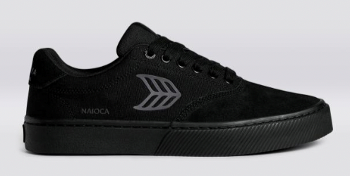NAIOCA PRO All Black Suede and Canvas Ash Grey Logo Sneaker Men - Sun Diego Boardshop
