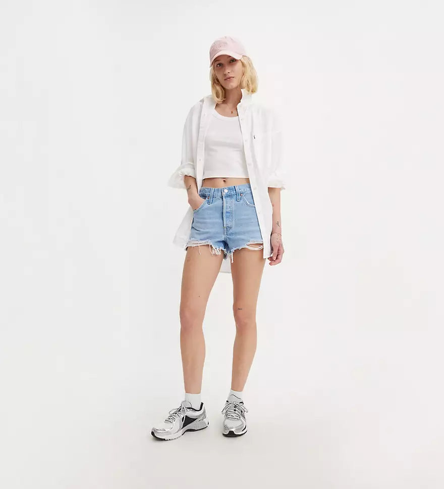 High rise levi shorts sales