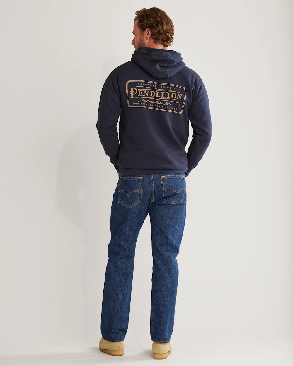 Pendleton Heritage Logo Hoodie Medium Navy