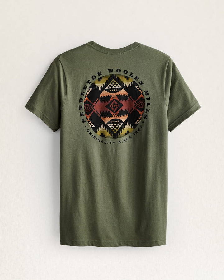 Pendleton MEN'S NEHALEM CIRCLE GRAPHIC TEE - MILITARY GREEN/MULTI - Sun Diego Boardshop