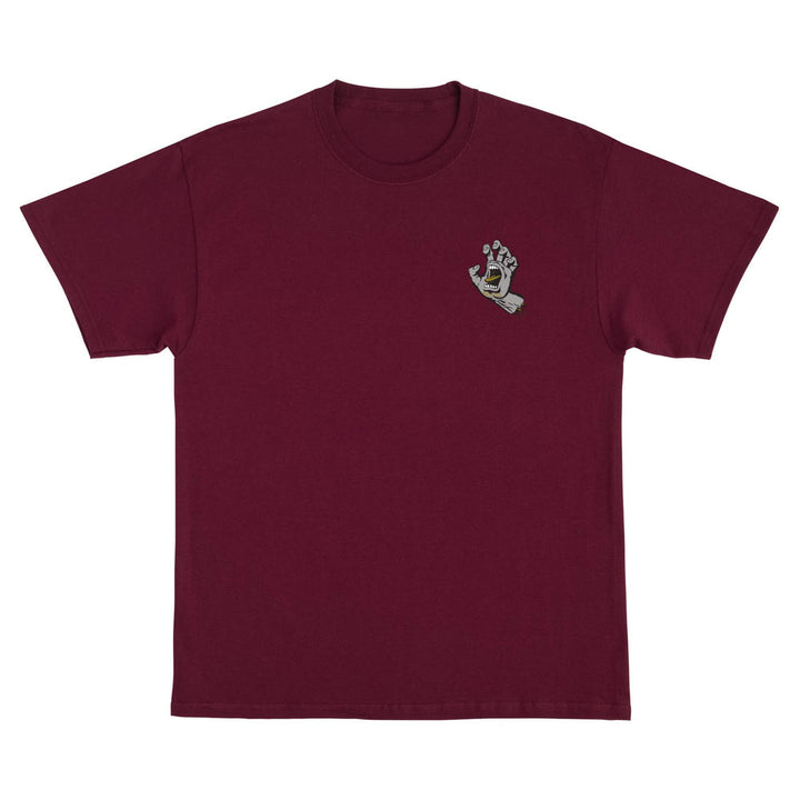 Santa Cruz Screaming Hand Mens T-Shirt - MAROON W/GREY/GOLD - Sun Diego Boardshop