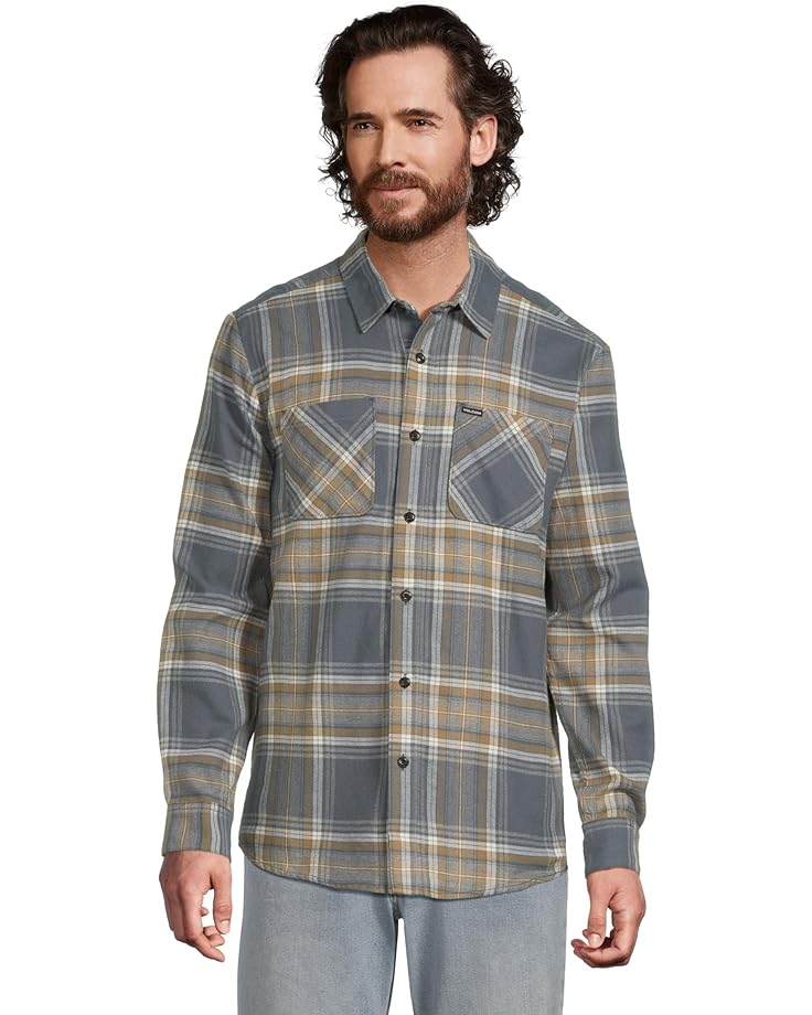 volcom long sleeve dress Volcom Netastone Flannel Long Sleeve Shirt - Dark Slate