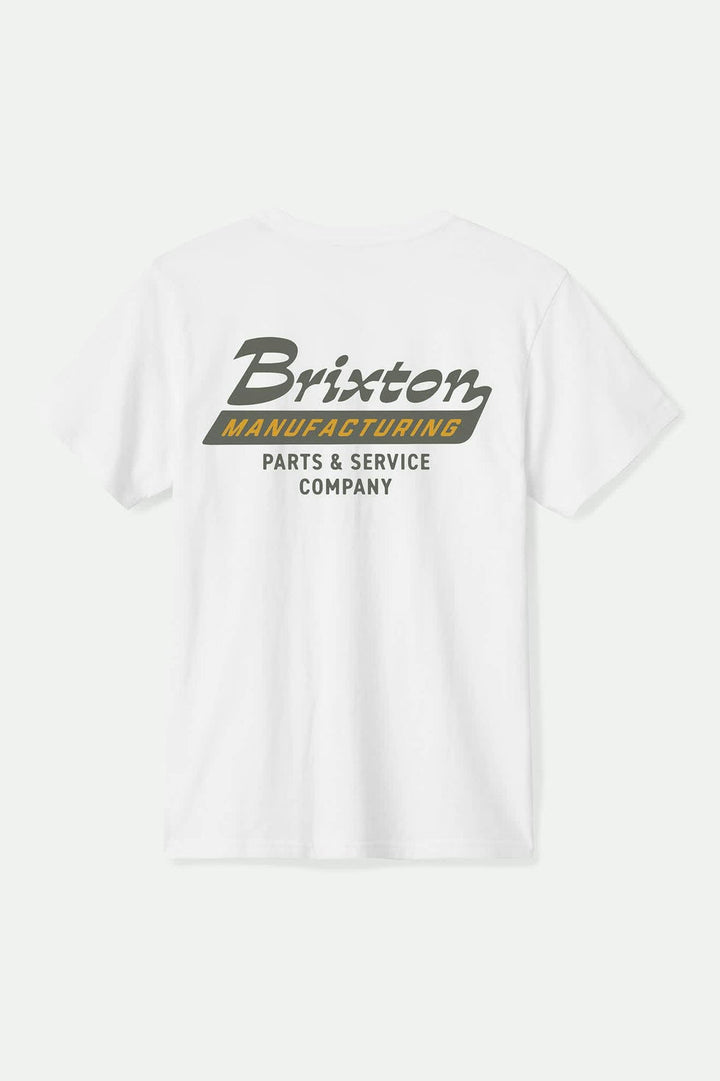 Brixton Township Tailored T-Shirt - White/Olive - Sun Diego Boardshop