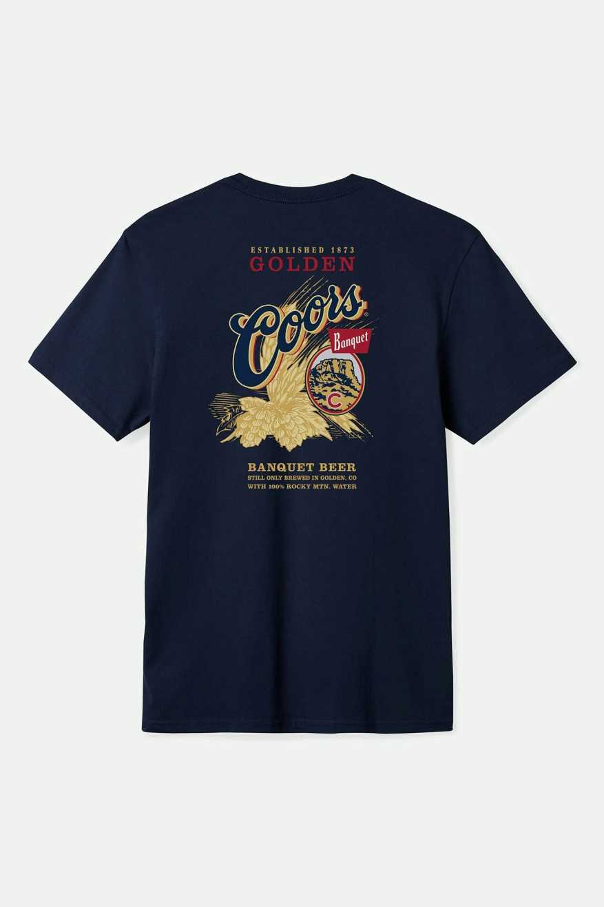 Brixton COORS START YOUR LEGACY HOPS T-SHIRT - NAVY - Sun Diego Boardshop