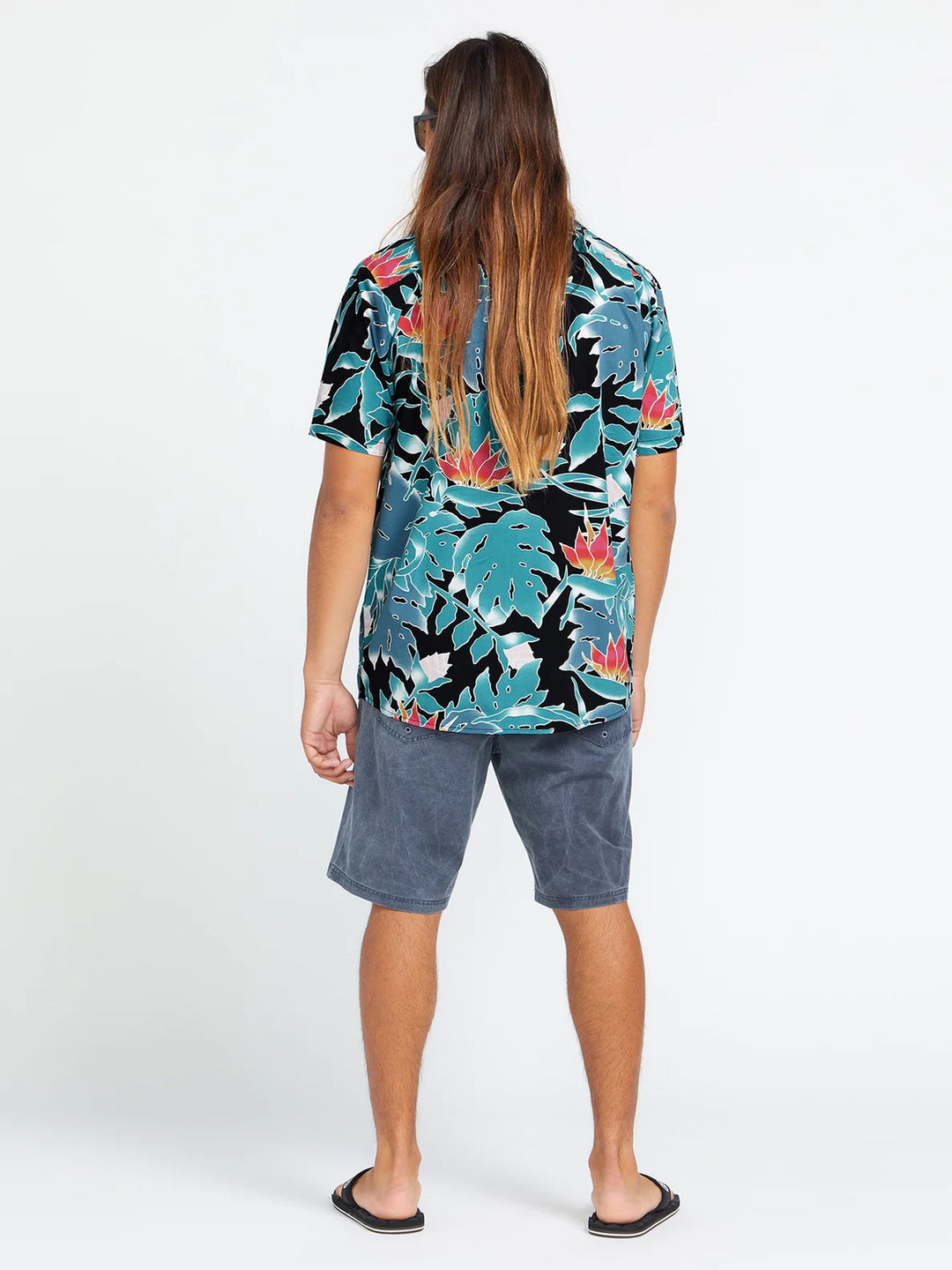 Volcom Leaf Pit Floral Short Sleeve Shirt - Black - Sun Diego Boardshop