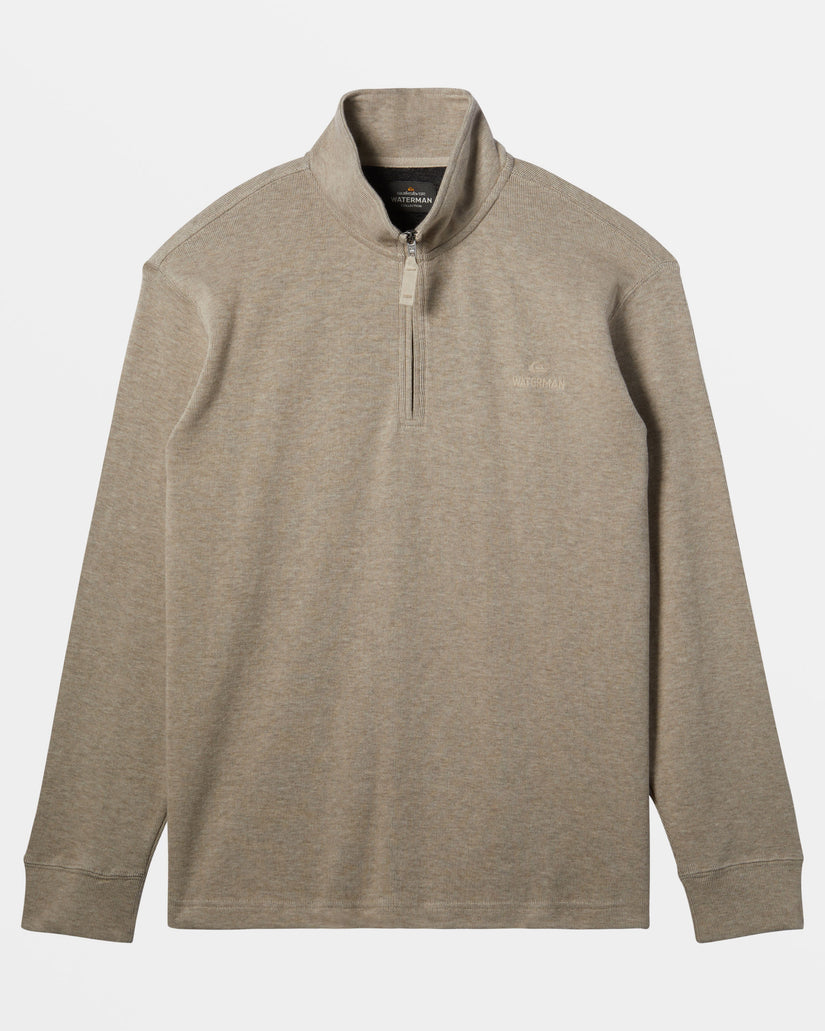 Quiksilver Waterman Playa Clipper Half-Zip Sweatshirt - OVERCAST HEATHER - Sun Diego Boardshop