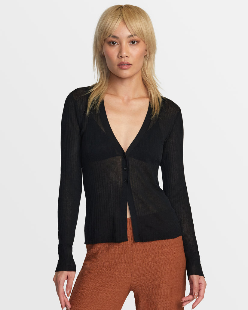RVCA MORTICIA SWEATER TOP - BLACK - Sun Diego Boardshop