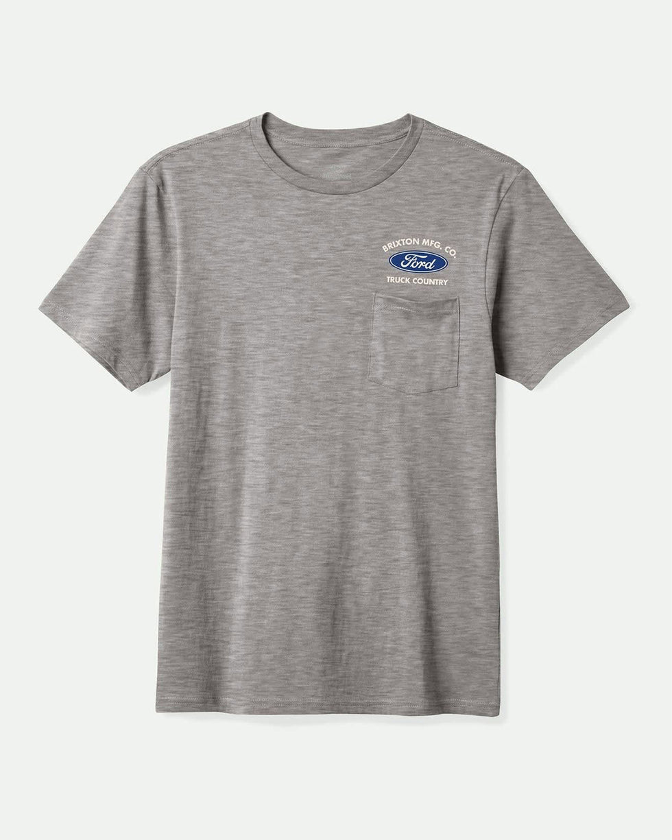 Brixton Ford Country Short Sleeve Pocket T-Shirt - Heather Grey