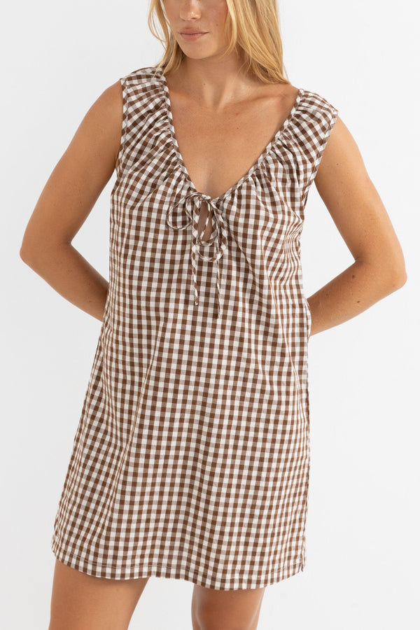 fig London LINEN gingham mini dress新品未使用 P01041545.jpg