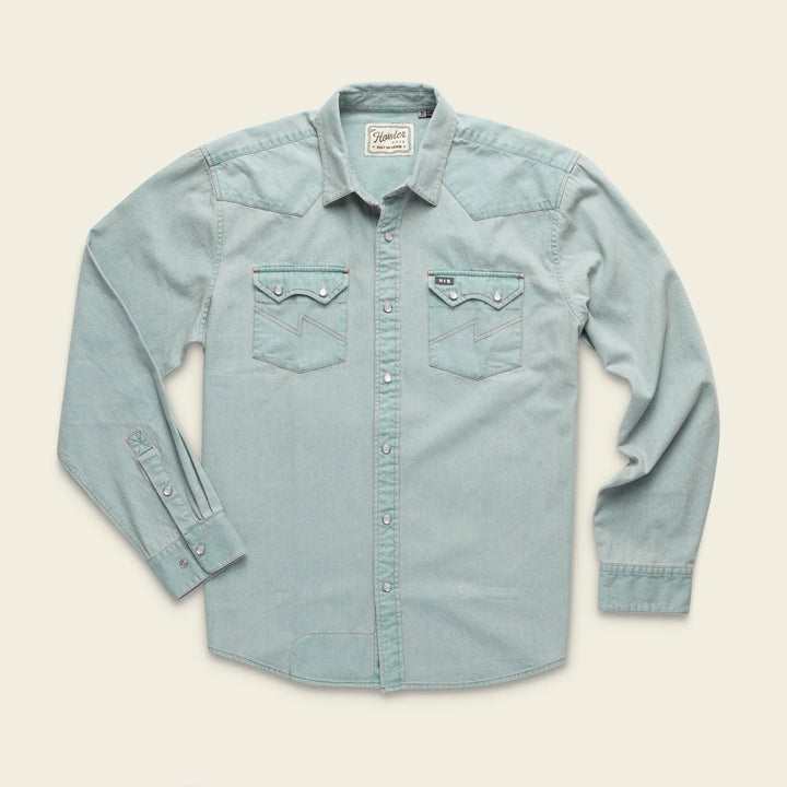 Howler Bros Dust Up Denim Snapshirt - Garth Light Wash - Sun Diego Boardshop