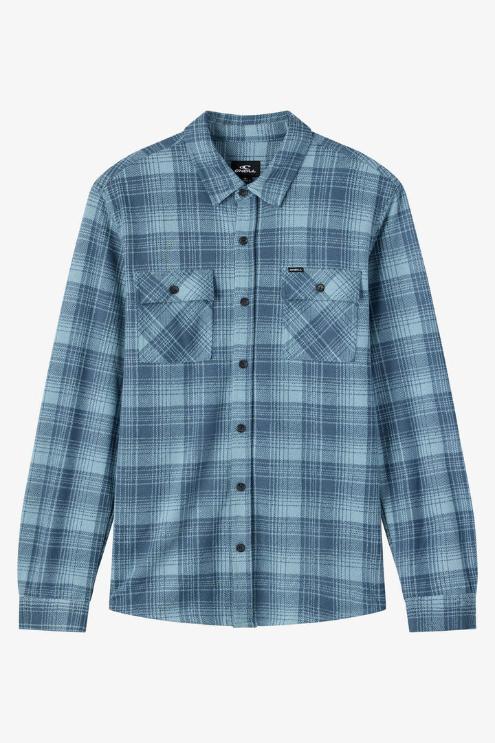 O`Neill Sutton Knit Plaid Standard Fit Long Sleeve Shirt - Citadel - Sun Diego Boardshop