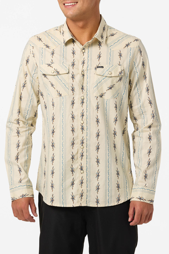 O`Neill Bar Dog Long Sleeve Standard Fit Shirt - Khaki 2 - Sun Diego Boardshop