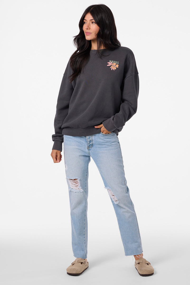 O`Neill Solis Crew Crew Neck Fleece - Washed Black - Sun Diego Boardshop