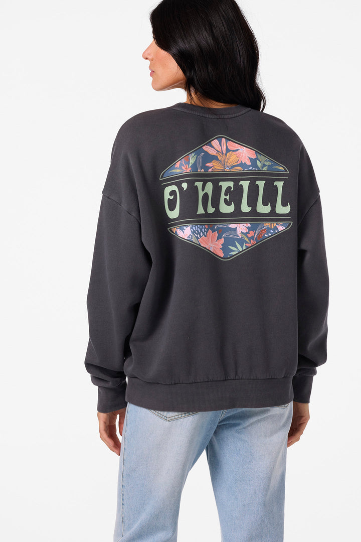 O`Neill Solis Crew Crew Neck Fleece - Washed Black - Sun Diego Boardshop
