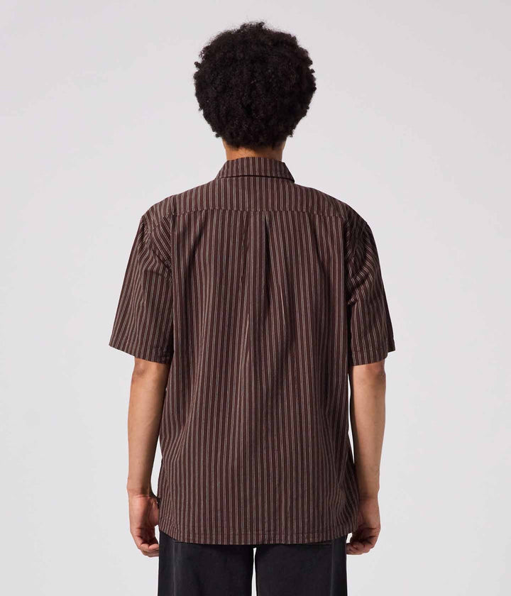 Former Reynolds Stripe Short Sleeve Shirt - Brown - Sun Diego Boardshop