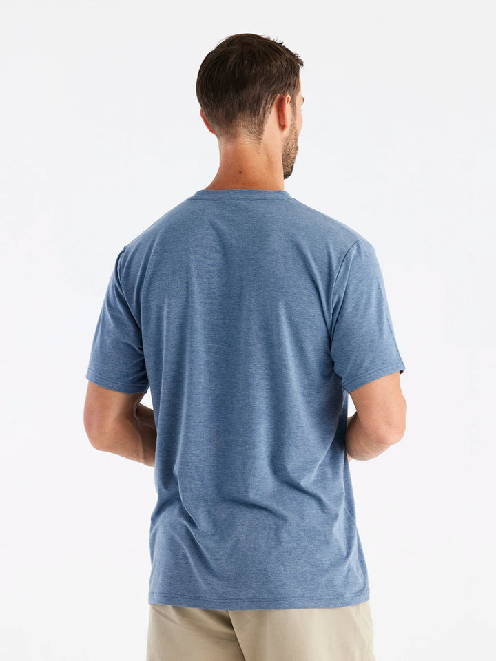 Free Fly Men's Bamboo Flex Pocket Tee - HEATHER DEEPWATER - Sun Diego Boardshop