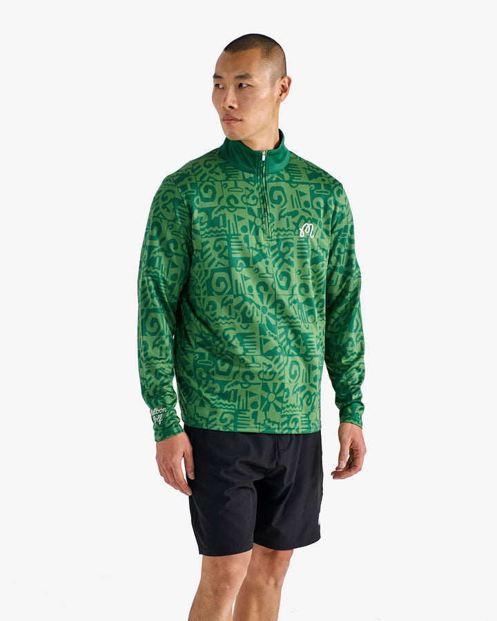 Malbon Capo Performance Quarter Zip - Kelly Green - Sun Diego Boardshop