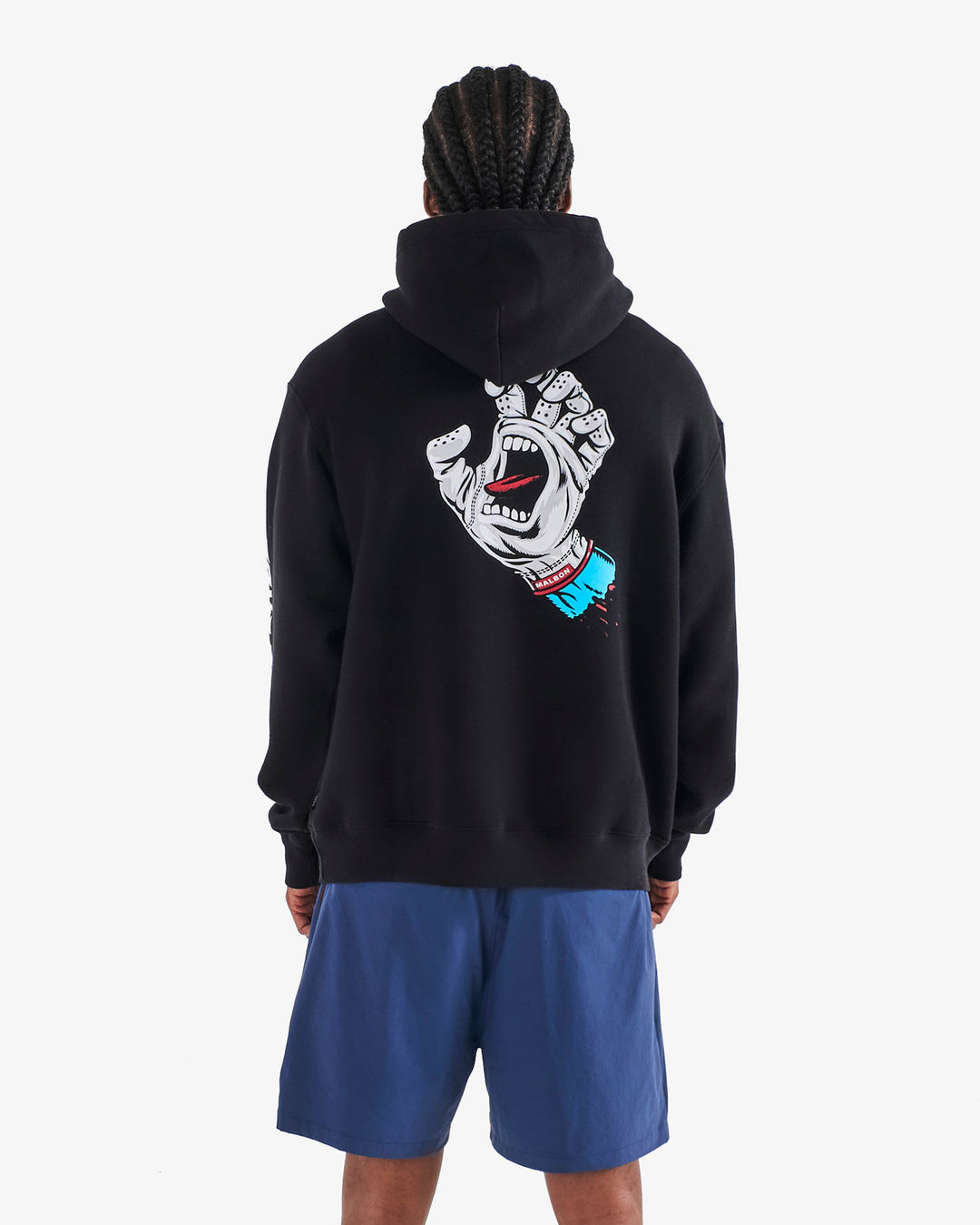 Malbon Fesque Screaming Hand Hoodie - Black - Sun Diego Boardshop