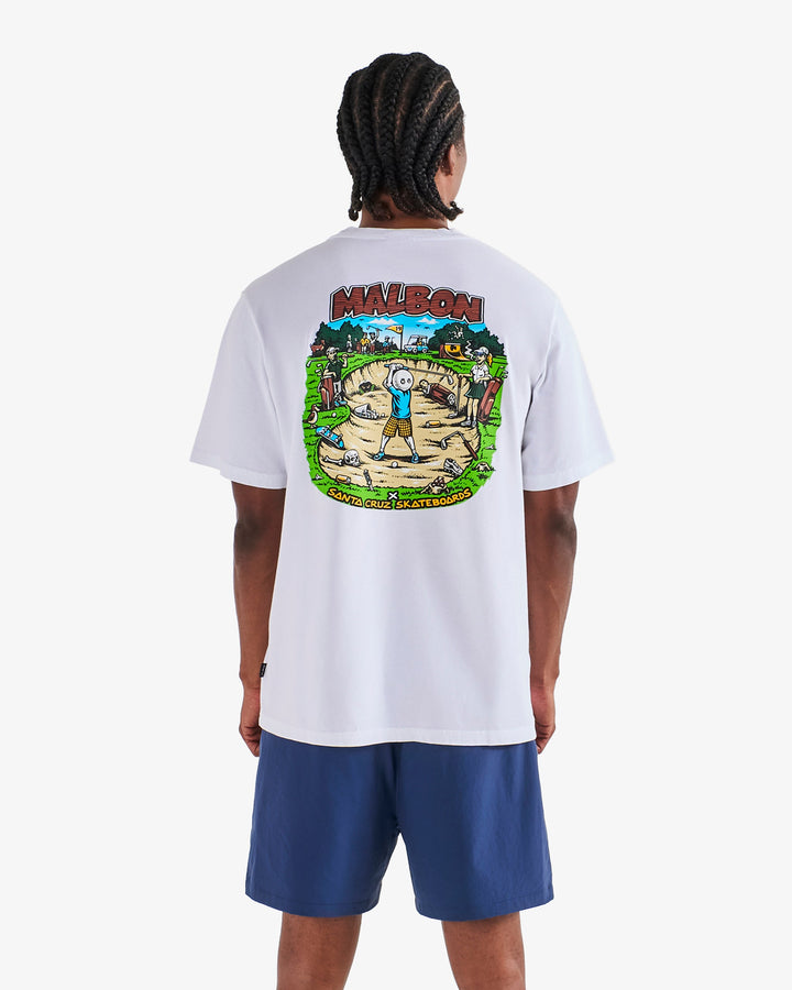 Malbon Bermuda Bunker Tee - White - Sun Diego Boardshop